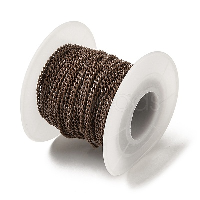 Spray Painted 304 Stainless Steel Curb Chains STAS-B067-05A-03-1