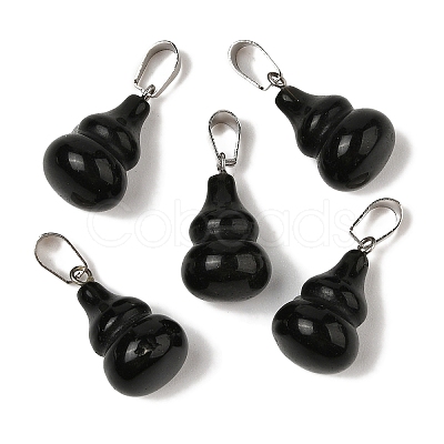 Natural Obsidian Pendants G-B127-03P-17-1
