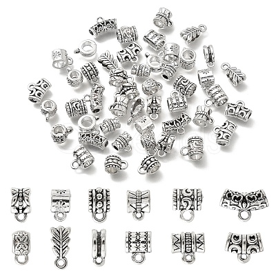 60Pcs 12 Styles Alloy Tube Bails FIND-YW0005-90-1