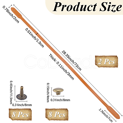 2Pcs Imitation Leather Bag Strap PURS-CL0001-08A-1