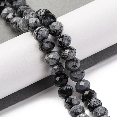 Natural Snowflake Obsidian Beads Strands G-K380-A12-01-1