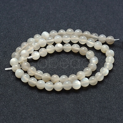 Natural White Moonstone Beads Strands G-P342-02A-6mm-AB-1