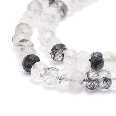 Natural Black Rutilated Quartz Beads Strands G-E569-H09-1