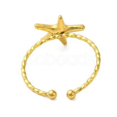 Ocean Beach Series 304 Stainless Steel Cuff Ring RJEW-Q820-02A-1