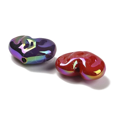 UV Plating Opaque Rainbow Iridescent Acrylic Beads X-SACR-R001-01A-1