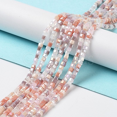Gradient Color Electroplate Glass Bead Strands GLAA-E042-05-B08-1