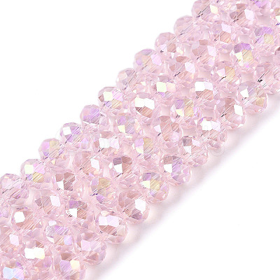 Electroplate Glass Beads Strands X-EGLA-A044-T6mm-B10-1