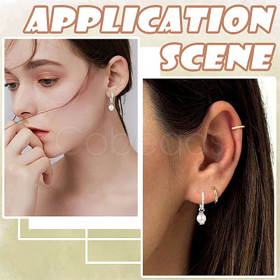 24Pcs 3 Styles Brass Textured Hoop Earrings EJEW-SC0010-89S-1