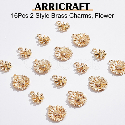 16Pcs 2 Style Brass Charms KK-AR0002-43-1
