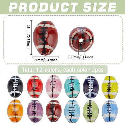 24Pcs 12 Colors Handmade Porcelain Beads Strands PORC-PH0001-42-1