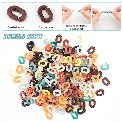 1200Pcs 10 Colors Acrylic Linking Rings SACR-DC0001-02-1