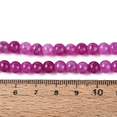 Ombre Effect Dyed Crackle Glass Beads Strands GLAA-Q106-01A-B21-1