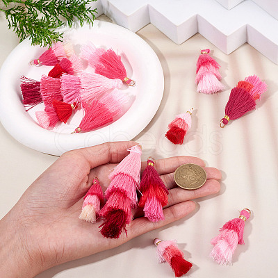 14Pcs 7 Colors Polyester Tassel Pendants FIND-TA0009-44-1
