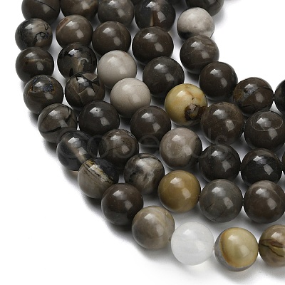 Natural Volcanic Agate Beads Strands G-G305-A01-10mm-1