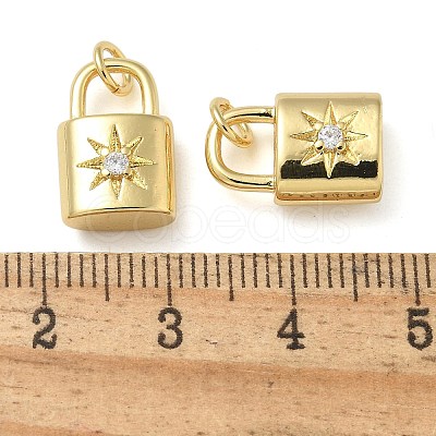 Rack Plating Brass Micro Pave Cubic Zirconia Pendants KK-K392-27G-1