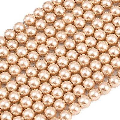 Eco-Friendly Dyed Glass Pearl Round Beads Strands HY-A002-8mm-RB064-1