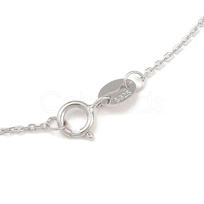 Anti-Tarnish Trendy Unisex Rhodium Plated 925 Sterling Silver Cable Chains Necklaces STER-M034-B-07-1