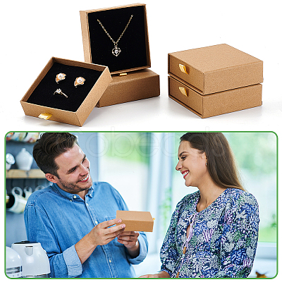 Kraft Paper Necklace Earring Storage Gift Drawer Boxes CON-WH0095-87B-1