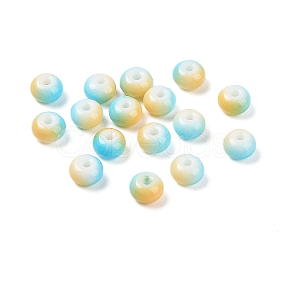 Opaque Spray Painted Glass Beads GLAA-G118-01-1