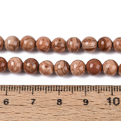 Natural Wood Lace Stone Wooden Jasper Beads Strands G-T143-30A-02-1