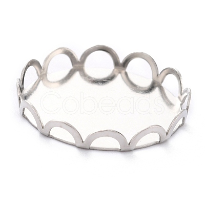 Non-Tarnish 304 Stainless Steel Cabochon Settings STAS-Y001-09E-P-1