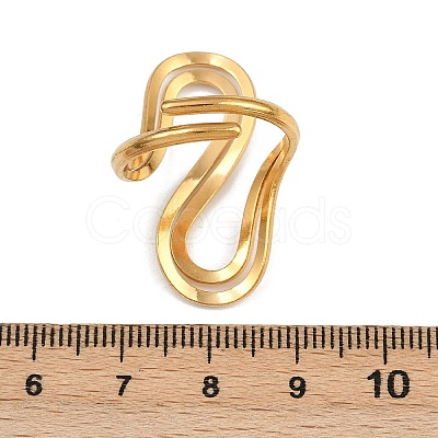 304 Stainless Steel Open Cuff Rings for Women RJEW-K303-06G-1