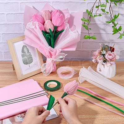 DIY Chenille Stem Tinsel Garland Craft Kits DIY-SC0033-14A-1