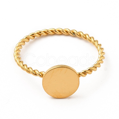 304 Stainless Steel Signet Finger Ring RJEW-P036-01G-E-1