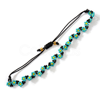 Bohemian Glass Seed Bead Braided Bead Bracelets AS6316-5-1