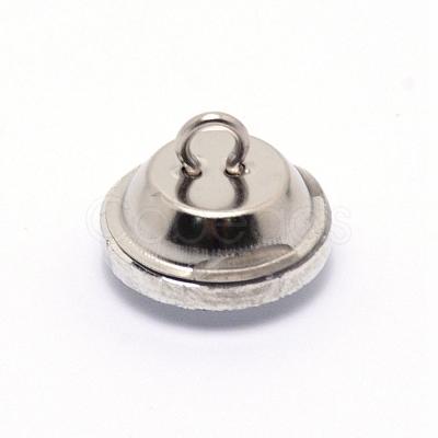Glass Rhinestone Button BUTT-WH0015-21B-01-1