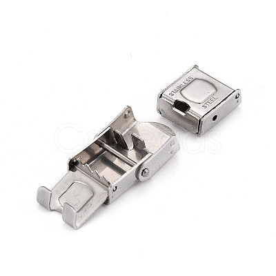 Non-Tarnish Smooth Surface 201 Stainless Steel Watch Band Clasps LS-X-STAS-R063-61-1