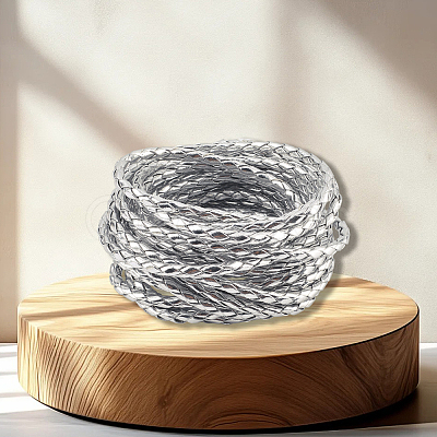 5M Braided Round PU Leather Jewelry Cord OCOR-GF0004-96A-04-1