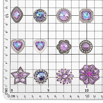 1 Set Alloy Rhinestone Snap Buttons DIY-PH0021-04-1