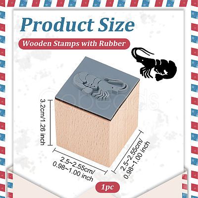 Wooden Stamps with Rubber DIY-WH0002-65C-1