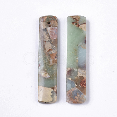 Natural Aqua Terra Jasper Pendants X-G-S366-007E-1