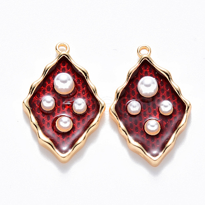 Brass Enamel Pendants KK-T049-055G-02-NF-1