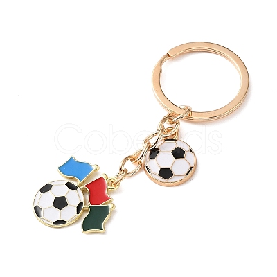 Football Theme Alloy & Enamel Keychains AL-A001-01B-G-1