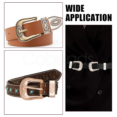 WADORN 6 Sets 3 Colors Belt Alloy Buckle Sets FIND-WR0011-10-1