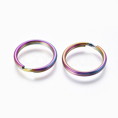 Ion Plating(IP) 304 Stainless Steel Split Key Rings LS-STAS-G201-08A-M-1