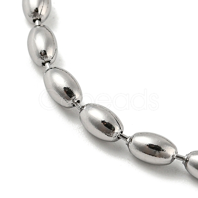 Non-Tarnish 201 Stainless Steel Rugby Beaded Chain Bracelets BJEW-G696-01B-P-1