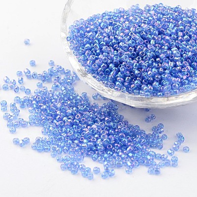 Round Transparent Colors Rainbow Glass Seed Beads X-SEED-A007-2mm-166-1