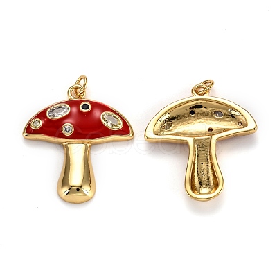 Autumn Theme Real 18K Gold Plated Brass Micro Pave Cubic Zirconia Pendants X-ZIRC-L100-019G-G-1