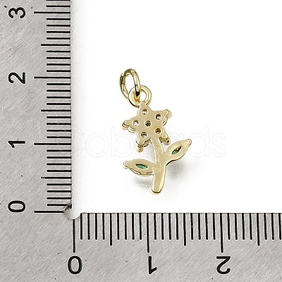 Brass Micro Pave Green Cubic Zirconia Pendants CU-L001-13G-02-1