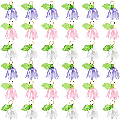 36Pcs 3 Colors Acrylic Charms KY-SC0002-45-1