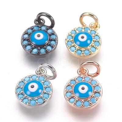 Brass Micro Pave Cubic Zirconia Charms ZIRC-E124-63-1