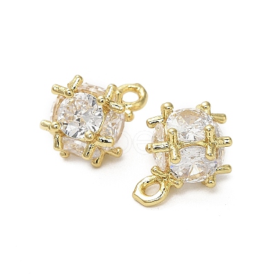Brass Pave Cubic Zirconia Pendants KK-B142-11G-02-1