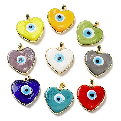 Handmade Evil Eye Lampwork Pendants LAMP-Q034-01-1