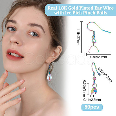 50Pcs 304 Stainless Steel Hooks STAS-BBC0001-49M-1