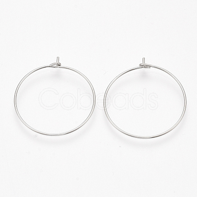 304 Stainless Steel Hoop Earring Findings X-STAS-T047-17-1