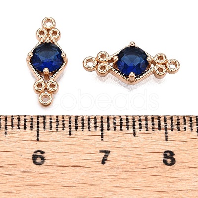 Brass Pave Faceted Glass Connector Charms X-FIND-T070-03C-1